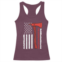 The Legend Has Retired Firefighter Racerback Tank Top Vintage Retirement Gifts Fireman American Flag - Wonder Print Shop