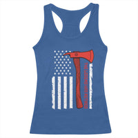 The Legend Has Retired Firefighter Racerback Tank Top Vintage Retirement Gifts Fireman American Flag - Wonder Print Shop