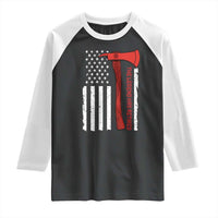 The Legend Has Retired Firefighter Raglan Shirt Vintage Retirement Gifts Fireman American Flag - Wonder Print Shop