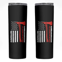 The Legend Has Retired Firefighter Skinny Tumbler Vintage Retirement Gifts Fireman American Flag - Wonder Print Shop