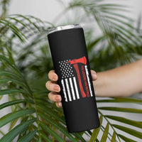 The Legend Has Retired Firefighter Skinny Tumbler Vintage Retirement Gifts Fireman American Flag - Wonder Print Shop