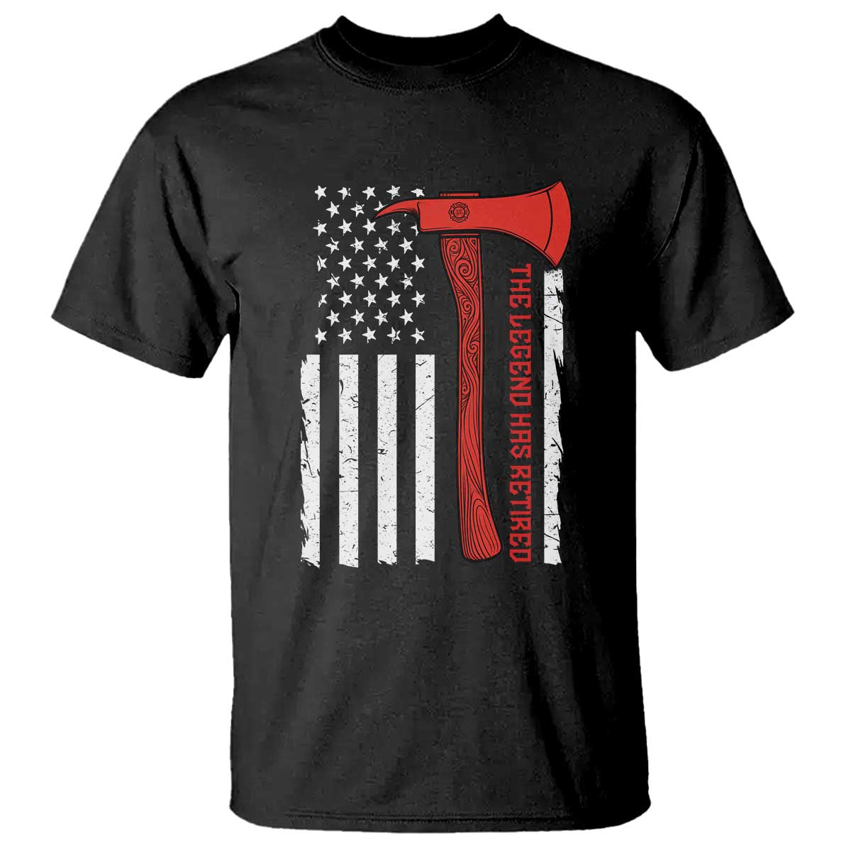 The Legend Has Retired Firefighter T Shirt Vintage Retirement Gifts Fireman American Flag - Wonder Print Shop