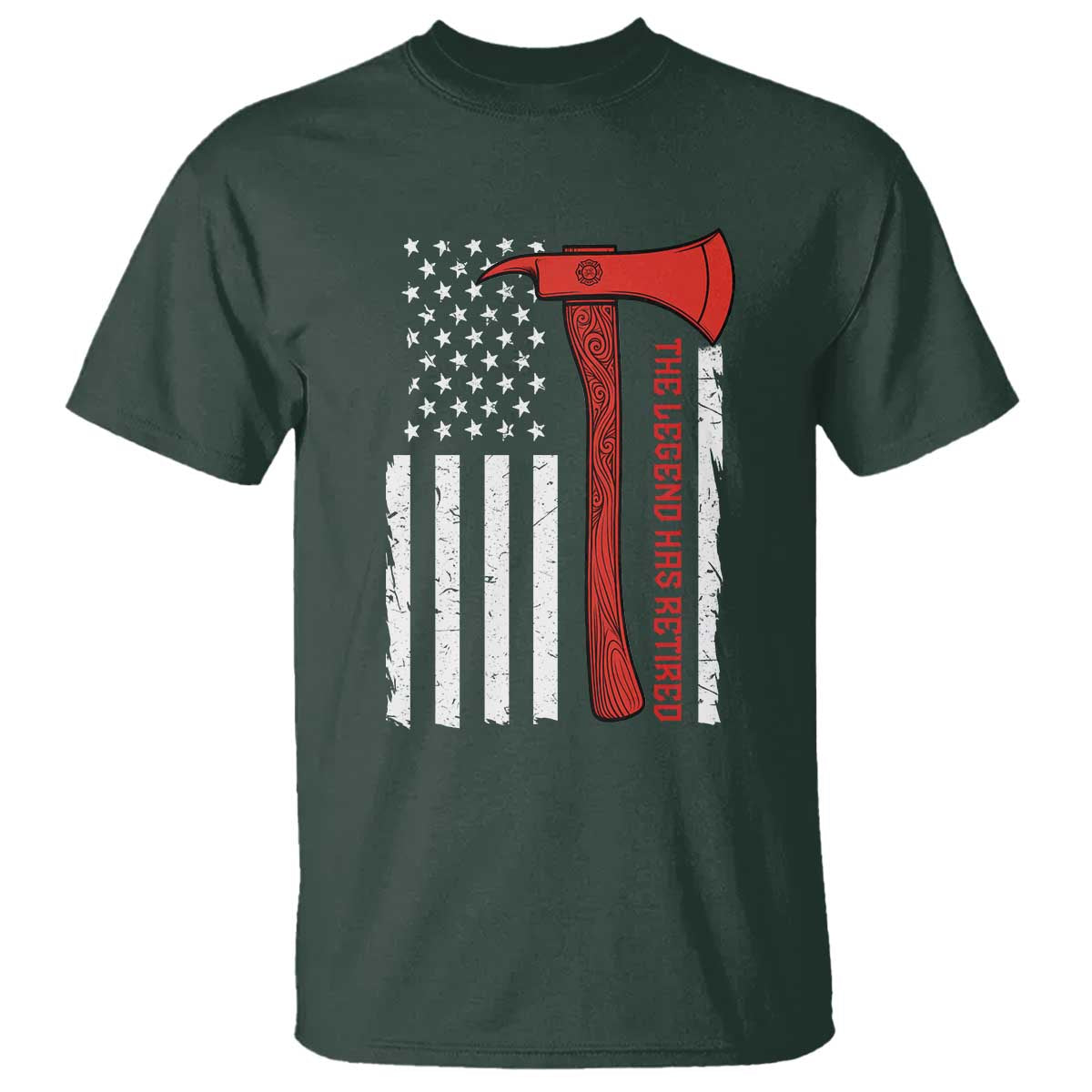 The Legend Has Retired Firefighter T Shirt Vintage Retirement Gifts Fireman American Flag - Wonder Print Shop