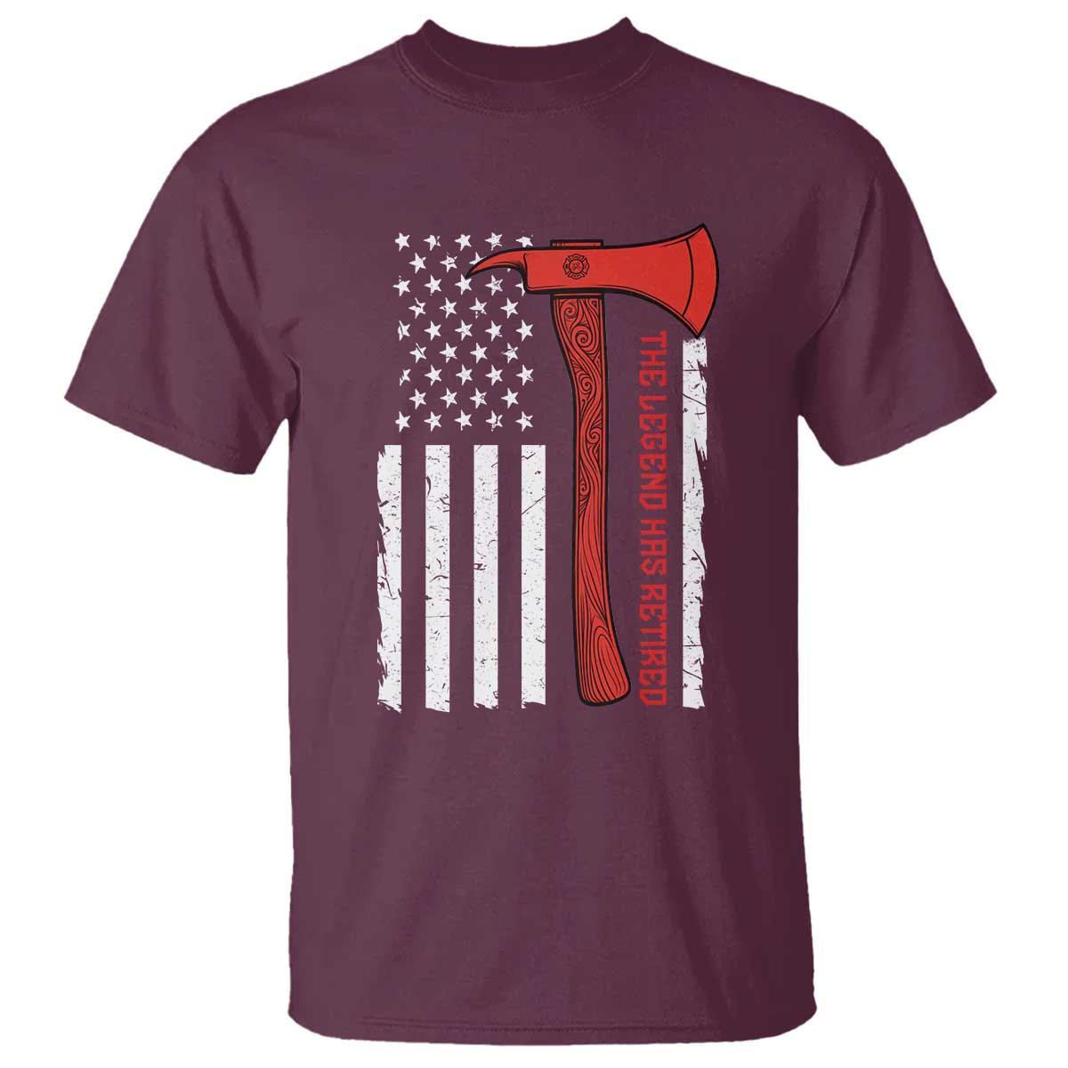 The Legend Has Retired Firefighter T Shirt Vintage Retirement Gifts Fireman American Flag - Wonder Print Shop