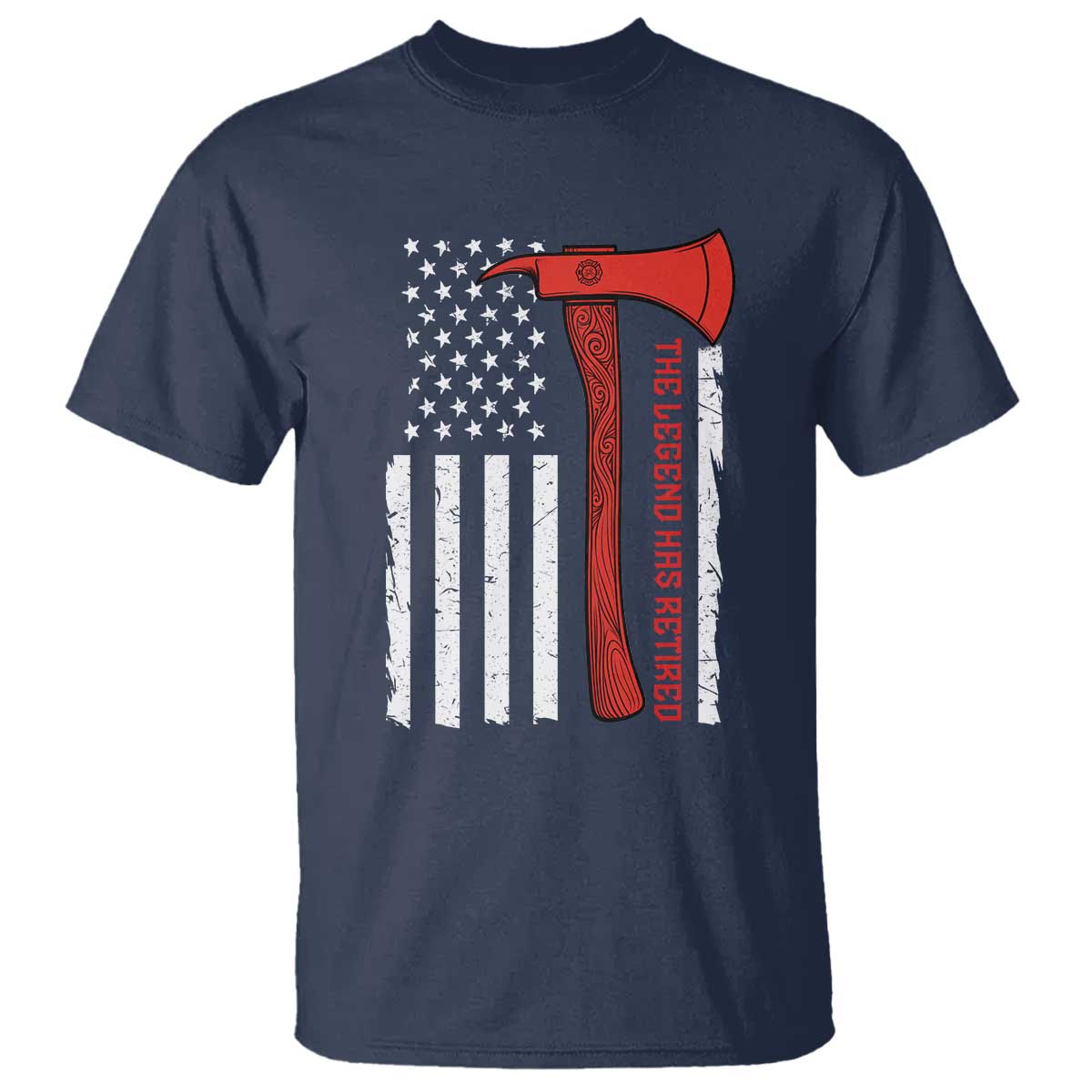 The Legend Has Retired Firefighter T Shirt Vintage Retirement Gifts Fireman American Flag - Wonder Print Shop