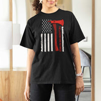 The Legend Has Retired Firefighter T Shirt For Women Vintage Retirement Gifts Fireman American Flag - Wonder Print Shop