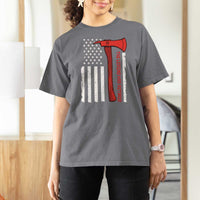 The Legend Has Retired Firefighter T Shirt For Women Vintage Retirement Gifts Fireman American Flag - Wonder Print Shop