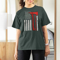 The Legend Has Retired Firefighter T Shirt For Women Vintage Retirement Gifts Fireman American Flag - Wonder Print Shop