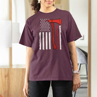 The Legend Has Retired Firefighter T Shirt For Women Vintage Retirement Gifts Fireman American Flag - Wonder Print Shop