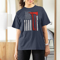 The Legend Has Retired Firefighter T Shirt For Women Vintage Retirement Gifts Fireman American Flag - Wonder Print Shop