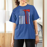 The Legend Has Retired Firefighter T Shirt For Women Vintage Retirement Gifts Fireman American Flag - Wonder Print Shop