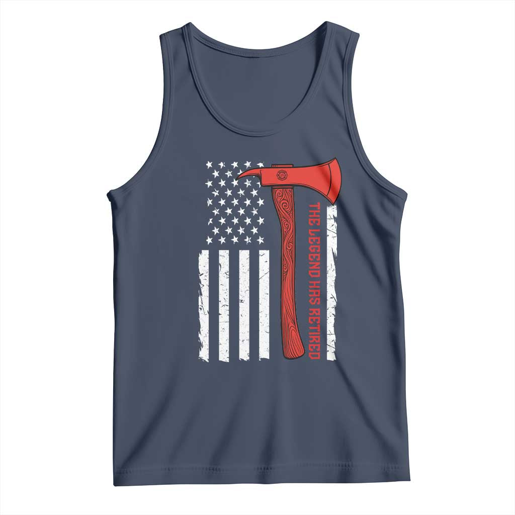 The Legend Has Retired Firefighter Tank Top Vintage Retirement Gifts Fireman American Flag - Wonder Print Shop