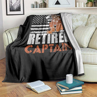 Retired Firefighter Captain Throw Blanket Vintage Retirement Gifts Fireman American Flag - Wonder Print Shop