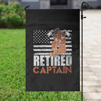 Retired Firefighter Captain Garden Flag Vintage Retirement Gifts Fireman American Flag - Wonder Print Shop