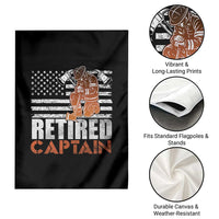 Retired Firefighter Captain Garden Flag Vintage Retirement Gifts Fireman American Flag - Wonder Print Shop