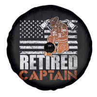 Retired Firefighter Captain Spare Tire Cover Vintage Retirement Gifts Fireman American Flag - Wonder Print Shop
