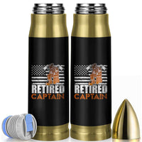 Retired Firefighter Captain Bullet Tumbler Vintage Retirement Gifts Fireman American Flag - Wonder Print Shop