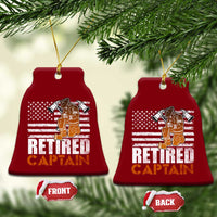 Retired Firefighter Captain Ceramic Ornament Vintage Retirement Gifts Fireman American Flag - Wonder Print Shop