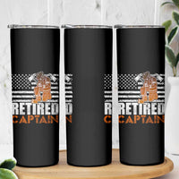 Retired Firefighter Captain Skinny Tumbler Vintage Retirement Gifts Fireman American Flag - Wonder Print Shop