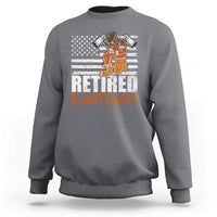 Retired Firefighter Captain Sweatshirt Vintage Retirement Gifts Fireman American Flag - Wonder Print Shop