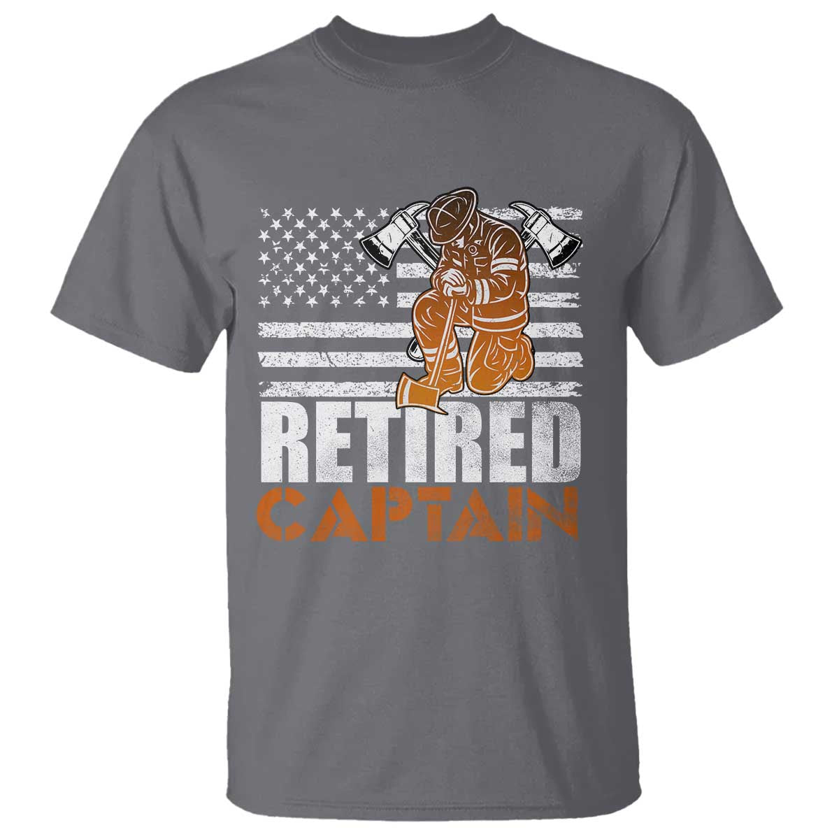 Retired Firefighter Captain T Shirt Vintage Retirement Gifts Fireman American Flag - Wonder Print Shop