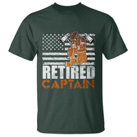 Retired Firefighter Captain T Shirt Vintage Retirement Gifts Fireman American Flag - Wonder Print Shop