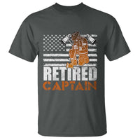Retired Firefighter Captain T Shirt Vintage Retirement Gifts Fireman American Flag - Wonder Print Shop