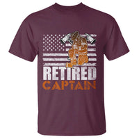 Retired Firefighter Captain T Shirt Vintage Retirement Gifts Fireman American Flag - Wonder Print Shop