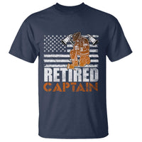 Retired Firefighter Captain T Shirt Vintage Retirement Gifts Fireman American Flag - Wonder Print Shop