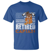 Retired Firefighter Captain T Shirt Vintage Retirement Gifts Fireman American Flag - Wonder Print Shop