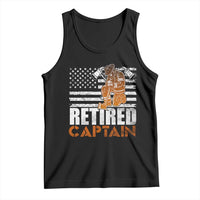 Retired Firefighter Captain Tank Top Vintage Retirement Gifts Fireman American Flag - Wonder Print Shop