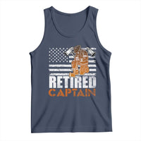 Retired Firefighter Captain Tank Top Vintage Retirement Gifts Fireman American Flag - Wonder Print Shop