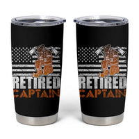 Retired Firefighter Captain Tumbler Cup Vintage Retirement Gifts Fireman American Flag - Wonder Print Shop