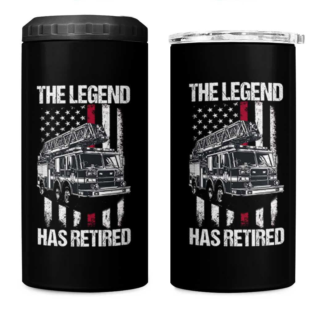 Retired Firefighter 4 in 1 Can Cooler Tumbler American Flag Vintage Fireman Retirement Gifts - Wonder Print Shop
