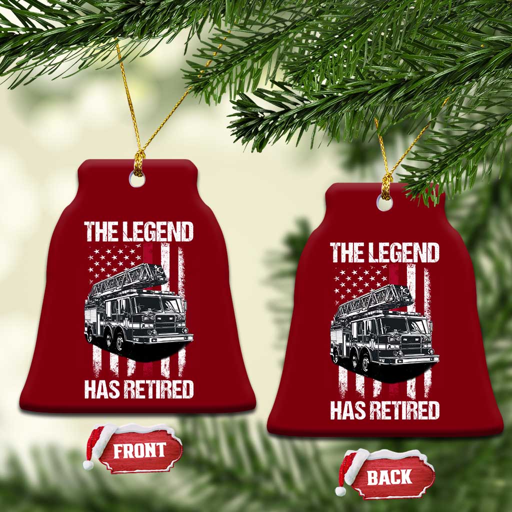Retired Firefighter Ceramic Ornament American Flag Vintage Fireman Retirement Gifts - Wonder Print Shop