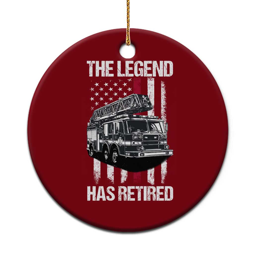 Retired Firefighter Ceramic Ornament American Flag Vintage Fireman Retirement Gifts - Wonder Print Shop