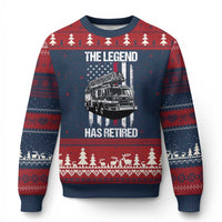 Retired Firefighter Ugly Christmas Sweater American Flag Vintage Fireman Retirement Gifts - Wonder Print Shop