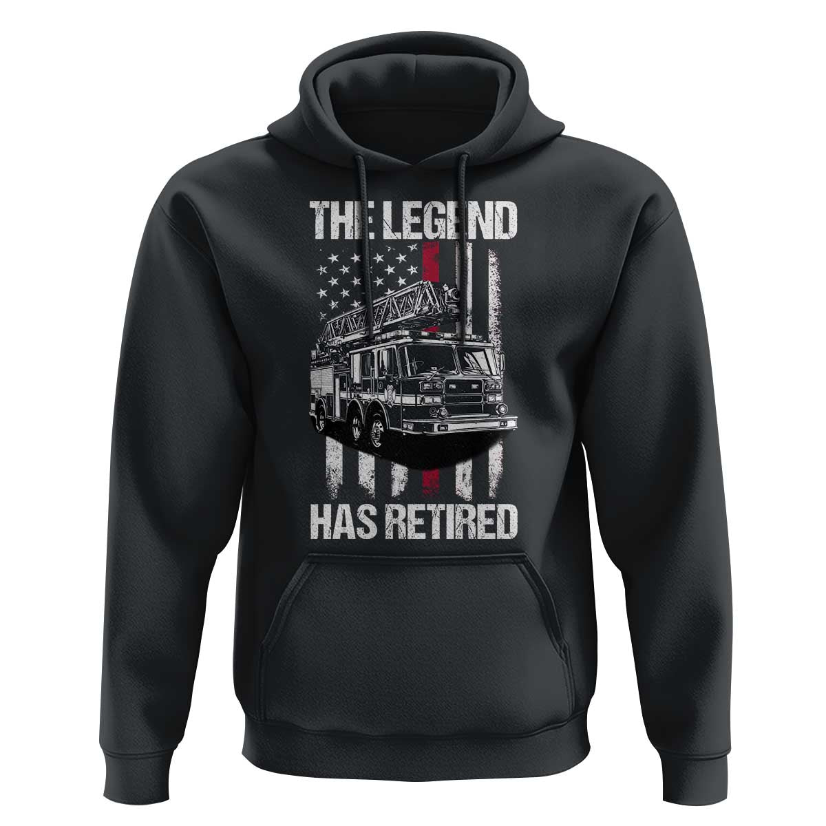 Retired Firefighter Hoodie American Flag Vintage Fireman Retirement Gifts - Wonder Print Shop