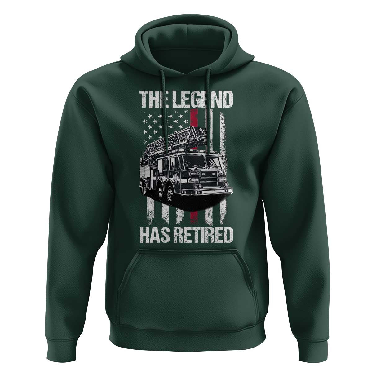Retired Firefighter Hoodie American Flag Vintage Fireman Retirement Gifts - Wonder Print Shop
