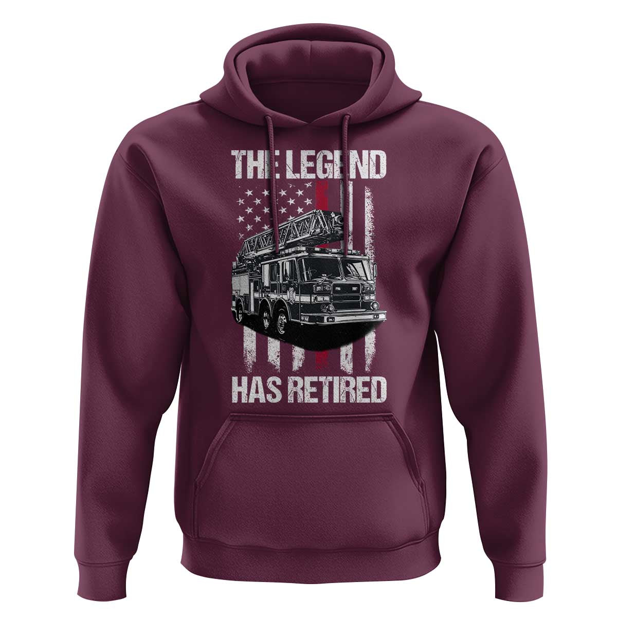 Retired Firefighter Hoodie American Flag Vintage Fireman Retirement Gifts - Wonder Print Shop