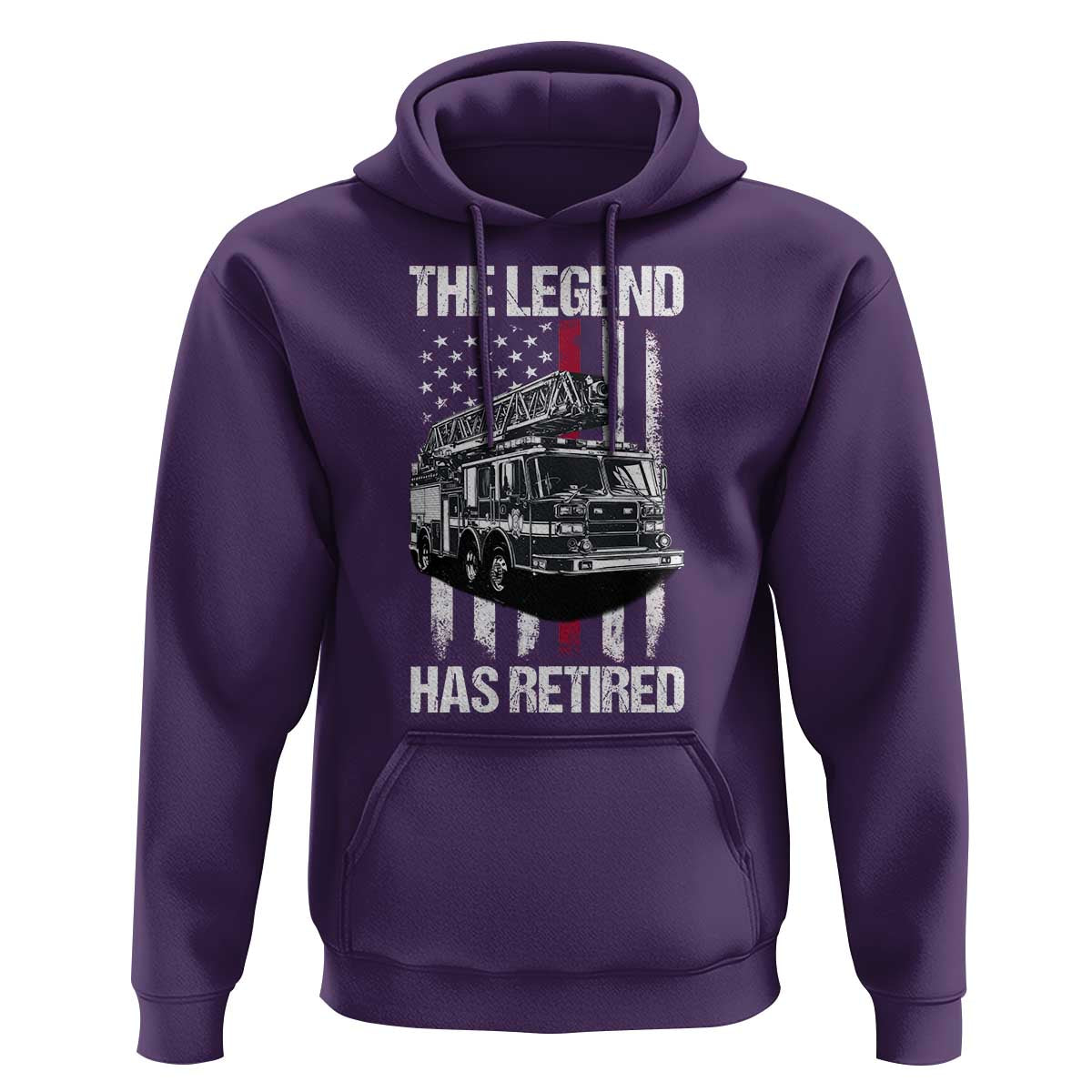 Retired Firefighter Hoodie American Flag Vintage Fireman Retirement Gifts - Wonder Print Shop