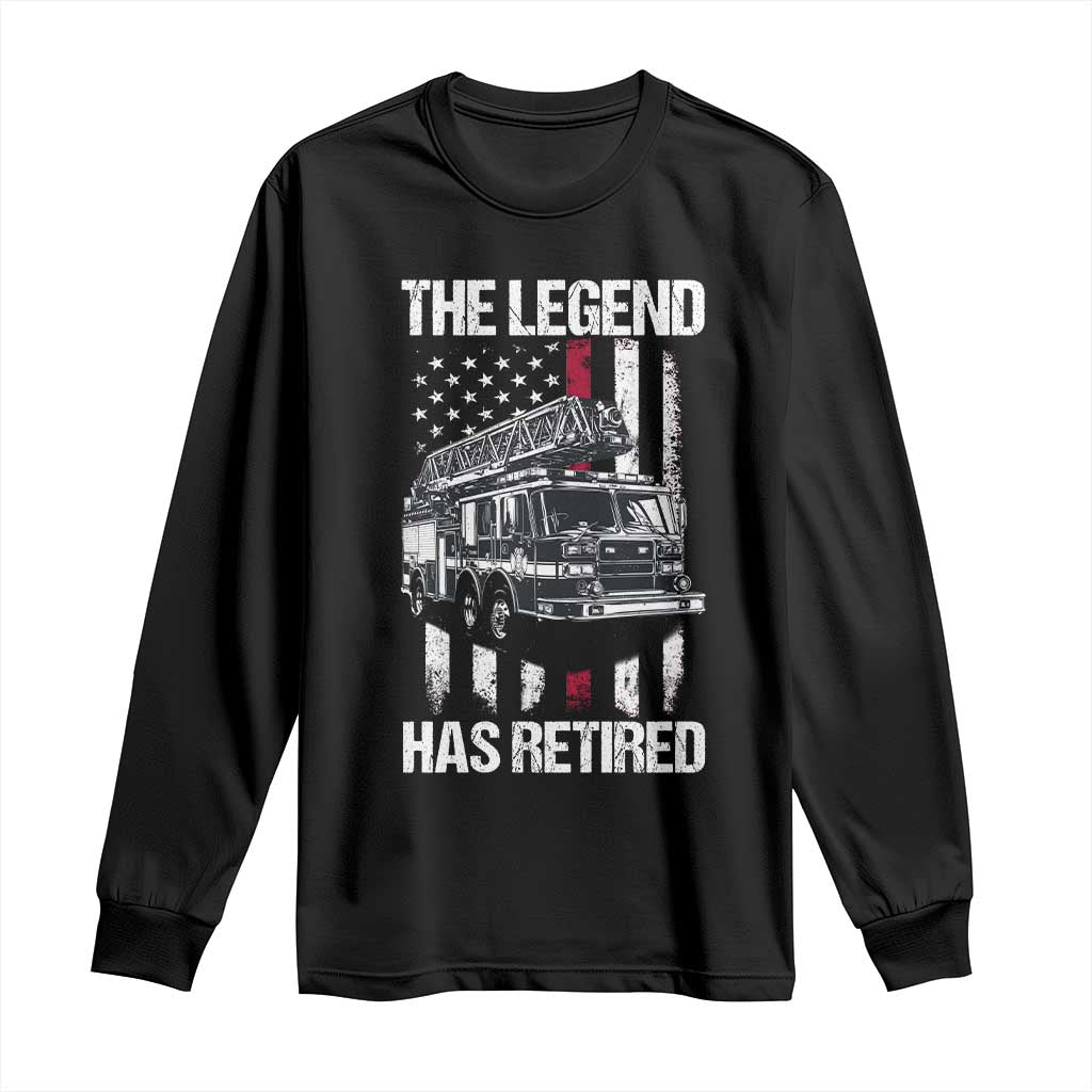Retired Firefighter Long Sleeve Shirt American Flag Vintage Fireman Retirement Gifts - Wonder Print Shop
