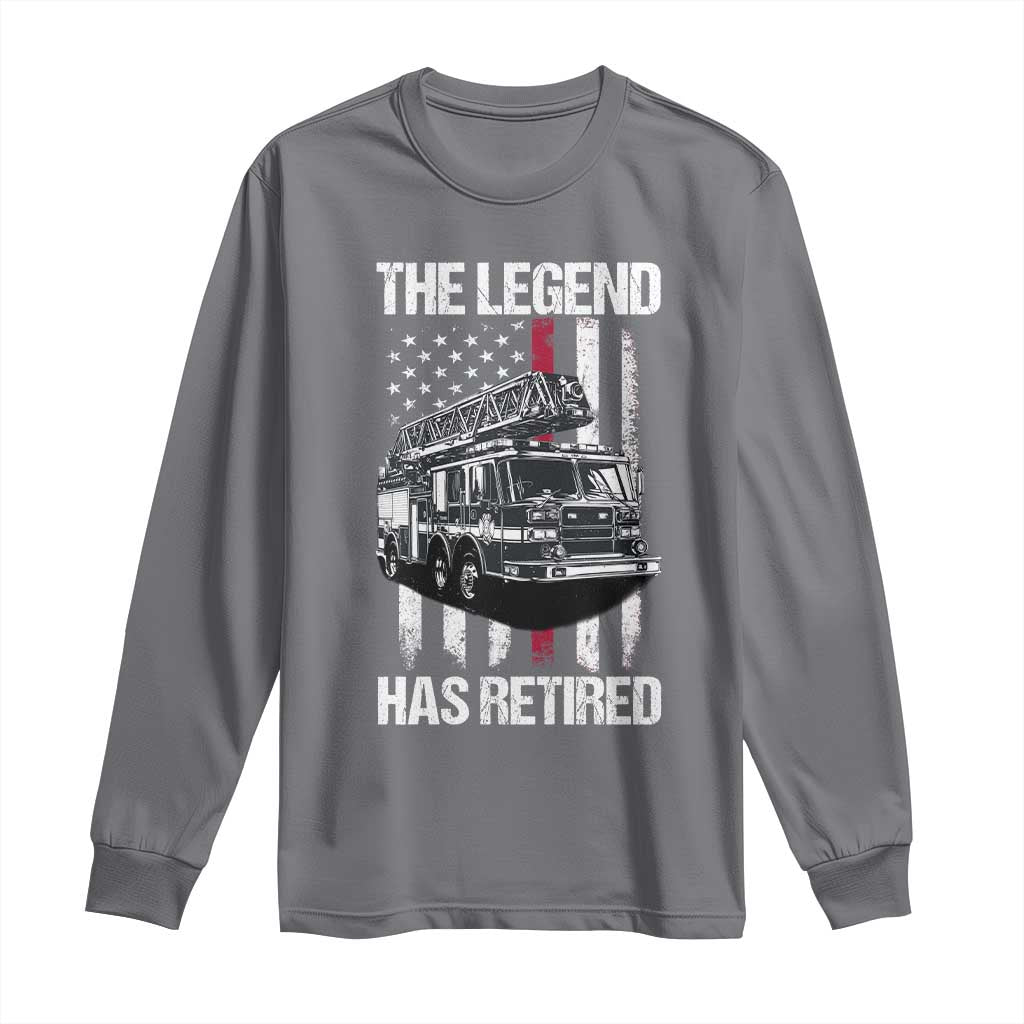 Retired Firefighter Long Sleeve Shirt American Flag Vintage Fireman Retirement Gifts - Wonder Print Shop