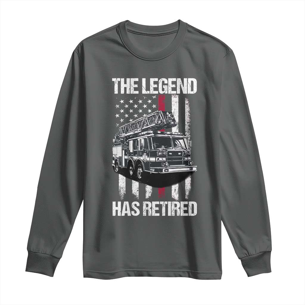 Retired Firefighter Long Sleeve Shirt American Flag Vintage Fireman Retirement Gifts - Wonder Print Shop