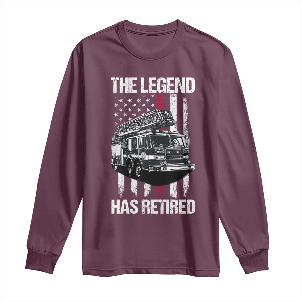 Retired Firefighter Long Sleeve Shirt American Flag Vintage Fireman Retirement Gifts - Wonder Print Shop
