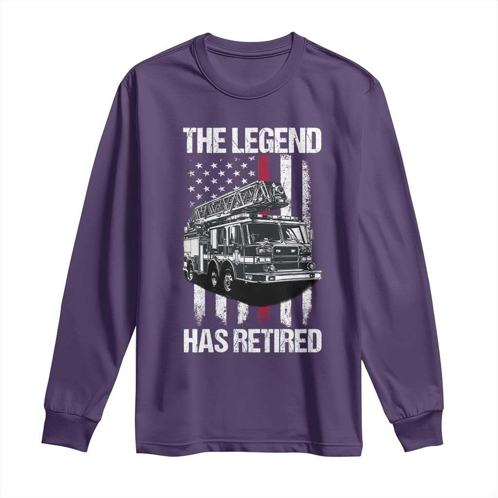 Retired Firefighter Long Sleeve Shirt American Flag Vintage Fireman Retirement Gifts - Wonder Print Shop