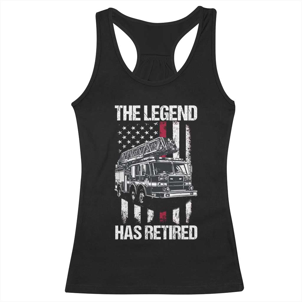 Retired Firefighter Racerback Tank Top American Flag Vintage Fireman Retirement Gifts - Wonder Print Shop