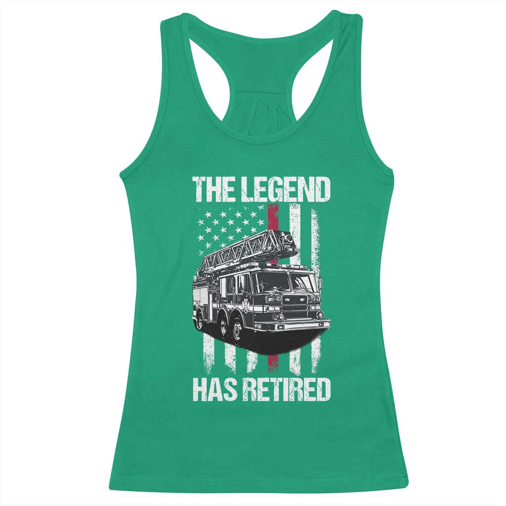 Retired Firefighter Racerback Tank Top American Flag Vintage Fireman Retirement Gifts - Wonder Print Shop