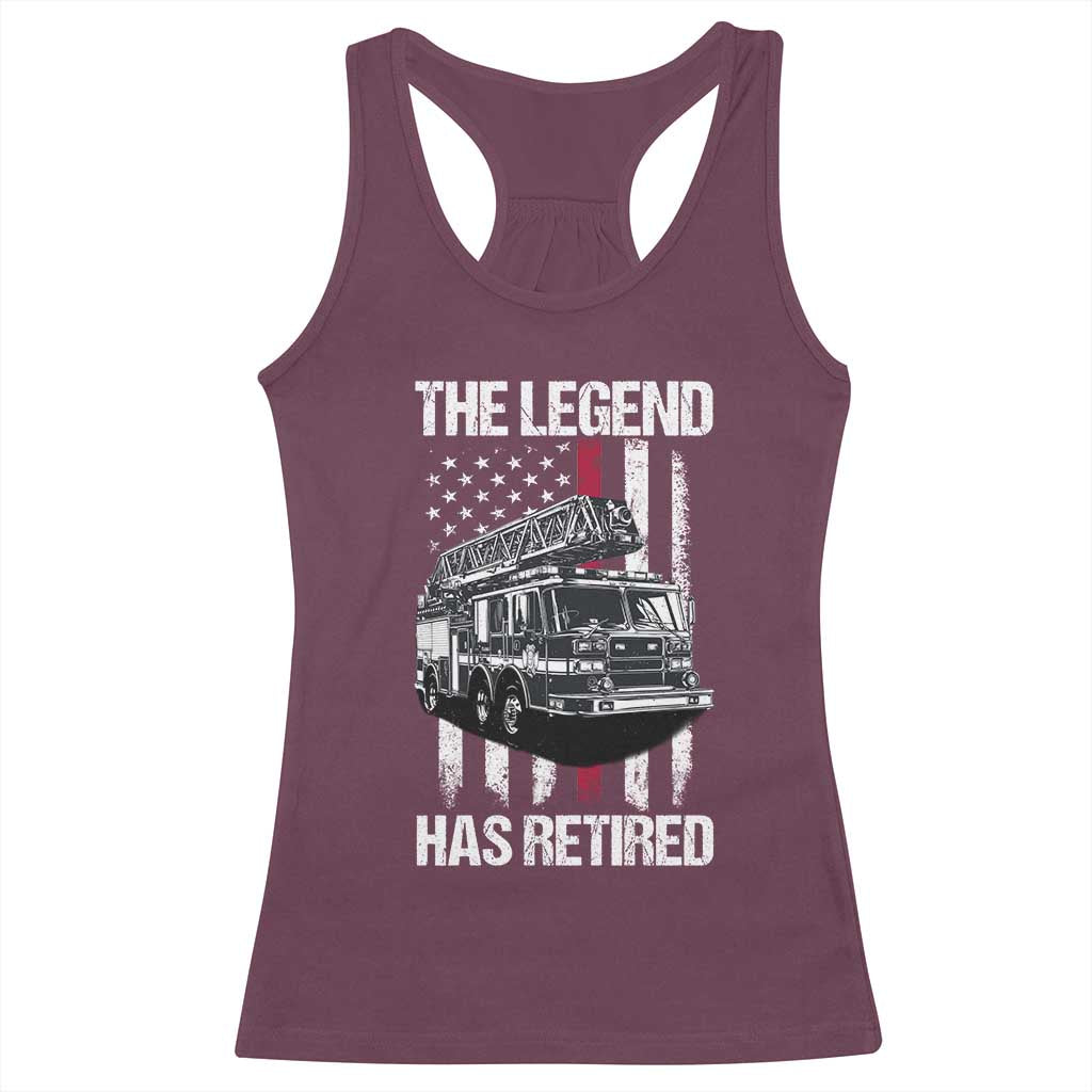 Retired Firefighter Racerback Tank Top American Flag Vintage Fireman Retirement Gifts - Wonder Print Shop
