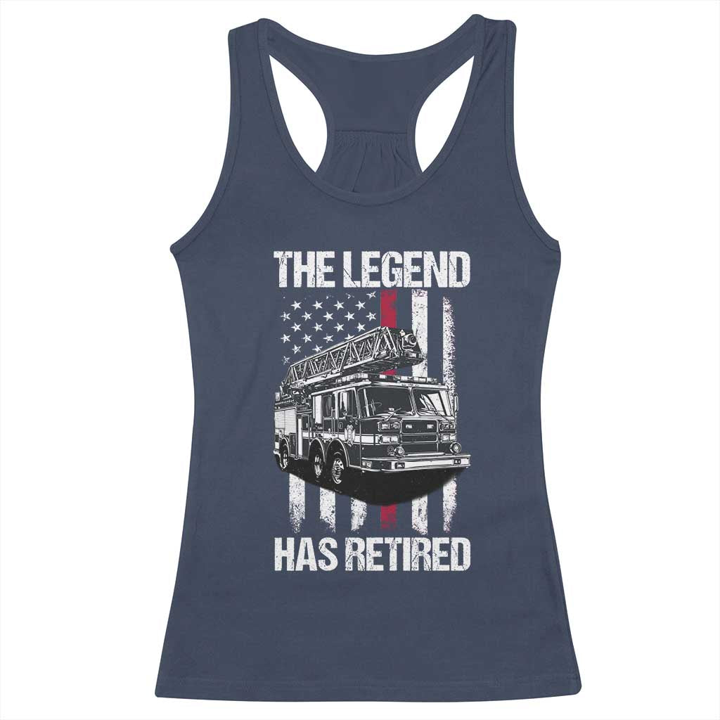 Retired Firefighter Racerback Tank Top American Flag Vintage Fireman Retirement Gifts - Wonder Print Shop